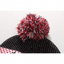 Skullies & Beanies Adult Fashion Cuffed Knit Ugly Christmas Beanie Hat - Red Black White - C118L62ITSG $10.33