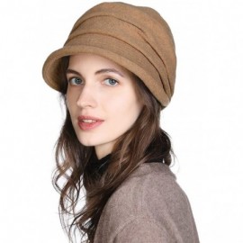 Newsboy Caps 2019 New Womens Visor Beret Newsboy Hat Cap for Ladies Merino Wool - 00757_khaki - CU18YLTEXL3 $34.52
