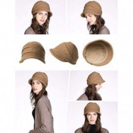 Newsboy Caps 2019 New Womens Visor Beret Newsboy Hat Cap for Ladies Merino Wool - 00757_khaki - CU18YLTEXL3 $22.09