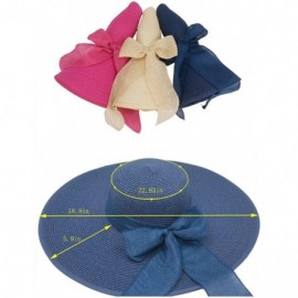 Sun Hats UPF50+ Women's Foldable Bowknot Straw Floppy Wide Brim Sun Hat Beach Cap Muti Colors - Lemon - CH182QGGCT5 $14.48