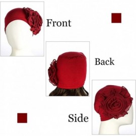 Skullies & Beanies Turban Flower Stretchy Vintage - C418UWSY5XC $10.70