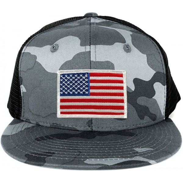 US American Flag Embroidered Patch Adjustable Urban Camo Trucker Cap ...