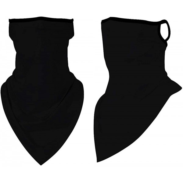 Balaclavas 2PCS Seamless Bandanas Scarf Face Cover UV Ear Loops Neck Gaiter Women Men - Black - C9198C6644A $15.67