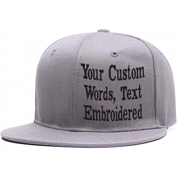Baseball Caps Custom Embroidered Baseball Cap Personalized Snapback Mesh Hat Trucker Dad Hat - Hiphop Grey - CT18HLDGH0S $20.42