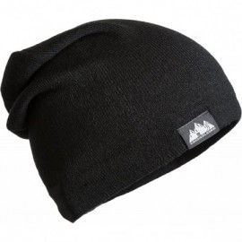 Skullies & Beanies Beanie Slouchy - Wear it Slouched or Cuffed for a Perfect Skull Cap Fit - Black - C317Z5DRQIM $12.31