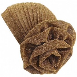 Skullies & Beanies Cancer Chemo Hat Flower Beanie Scarf Ethnic Cloth Print Turban Bonnet India Hat Handwear - C---gold - CM18...