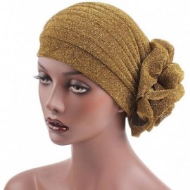 Skullies & Beanies Cancer Chemo Hat Flower Beanie Scarf Ethnic Cloth Print Turban Bonnet India Hat Handwear - C---gold - CM18...