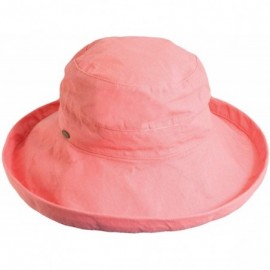 Sun Hats Women's Cotton Hat with Inner Drawstring and Upf 50+ Rating - Salmon - CD1130G37DP $34.56