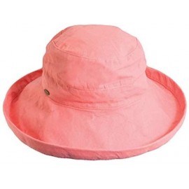 Sun Hats Women's Cotton Hat with Inner Drawstring and Upf 50+ Rating - Salmon - CD1130G37DP $34.56