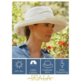 Sun Hats Women's Cotton Hat with Inner Drawstring and Upf 50+ Rating - Salmon - CD1130G37DP $34.56