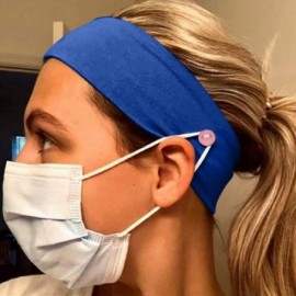 Balaclavas Button Headband for Nurses Women Men Yoga Sports Workout Turban Heawrap Face Cover Holder - Protect Your Ears - CW...