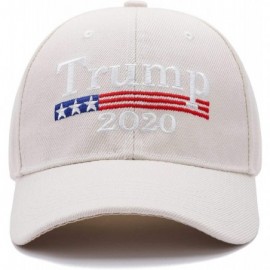 Baseball Caps Make America Great Again Hat Donald Trump 2020 USA Cap Adjustable - Beige - CK18QMC4A26 $11.99