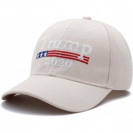 Baseball Caps Make America Great Again Hat Donald Trump 2020 USA Cap Adjustable - Beige - CK18QMC4A26 $11.99