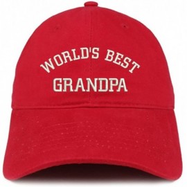 Baseball Caps World's Best Grandpa Embroidered Brushed Cotton Cap - Red - C618CUI64U0 $14.60