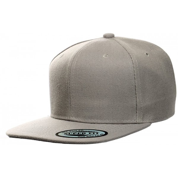 Baseball Caps Blank Solid Plain Flat Visor Snapback - Gray - CS12602XBI1 $7.90