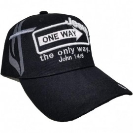Baseball Caps Christian Baseball Cap Jesus- John Bible Verse The Only Way One Way Black Religious Hat - CD11VAHL64R $12.48