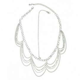 Headbands Women's Bohemian Fashion Head Chain Jewelry - Rhinestone Stud Charm- Silver-Tone - CY11F76I8MB $11.85