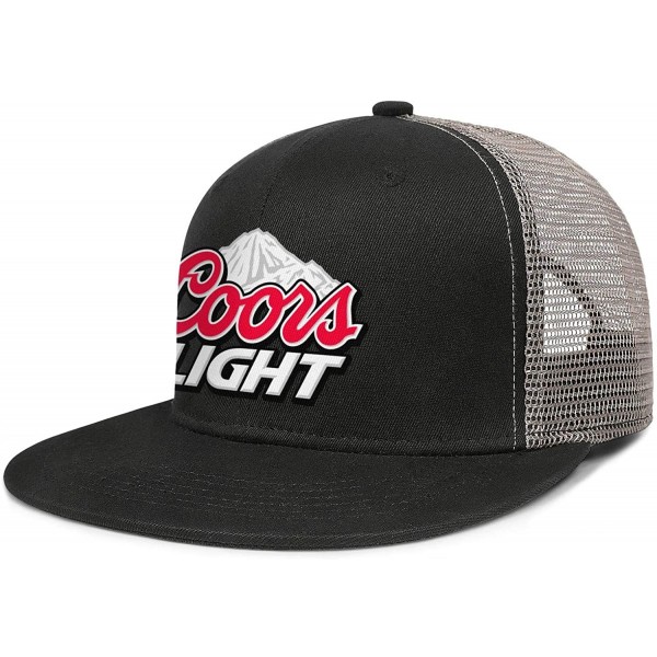 Baseball Caps Coors-Light-original-3D-logo- Mesh Flat Brim Baseball Cap Cute Adjustable Athletic Hat - Black Gray-18 - C118W5...