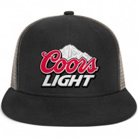 Baseball Caps Coors-Light-original-3D-logo- Mesh Flat Brim Baseball Cap Cute Adjustable Athletic Hat - Black Gray-18 - C118W5...