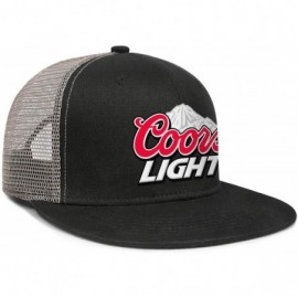 Baseball Caps Coors-Light-original-3D-logo- Mesh Flat Brim Baseball Cap Cute Adjustable Athletic Hat - Black Gray-18 - C118W5...