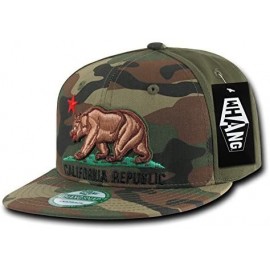 Baseball Caps Camo California Republic Snapbacks - Woodland/Woodland/Olive - C111M64PNEX $19.04