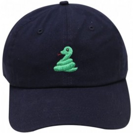 Baseball Caps Cute Snake Emoji Cotton Baseball Caps - Navy - CE1862N8C4Q $14.18