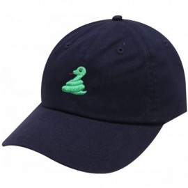 Baseball Caps Cute Snake Emoji Cotton Baseball Caps - Navy - CE1862N8C4Q $14.18