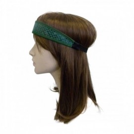 Headbands Green Suede Snakeskin Headwrap 1.5 inch Headband Hair Band for Women & Girls - Green - CP11Y78R3T9 $11.57