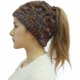 Skullies & Beanies Womens Ponytail Beanie Knit Warm Winter Hat - 3 - CP18Z0S6CX9 $10.34