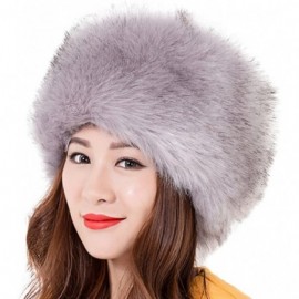 Skullies & Beanies Women's Warmth Furry Russian Winter Beanie Hat - Lightgray - CN12NS94KKY $23.86