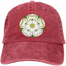 Baseball Caps Yorkshire Rose County Flag Unisex Custom Cowboy Hat Sun Hat Adjustable Baseball Cap - Red - CE18SSTG4TK $29.45