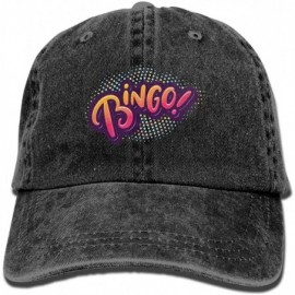 Skullies & Beanies Denim Baseball Cap Bingo Logo Summer Hat Adjustable Cotton Sport Caps - Black - CL18ECQZW3D $19.98