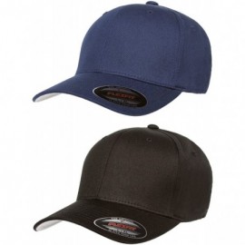 Baseball Caps Adult's 5001 2-Pack Premium Original Twill Fitted Hat - 1 Black & 1 Navy - CB12HJSV925 $50.90