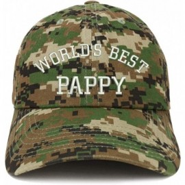 Baseball Caps World's Best Pappy Embroidered Soft Crown 100% Brushed Cotton Cap - Digital Green Camo - CG18SSG3YQW $34.40