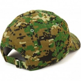 Baseball Caps World's Best Pappy Embroidered Soft Crown 100% Brushed Cotton Cap - Digital Green Camo - CG18SSG3YQW $13.85