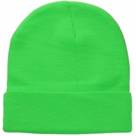 Skullies & Beanies Men Women Knitted Beanie Hat Ski Cap Plain Solid Color Warm Great for Winter - 1pc Light Green - C518L3ORO...