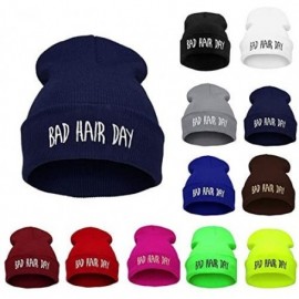 Skullies & Beanies Unisex Mens Womens Soft Winter Warm Beanie Hip Hop Knitted Ski Cap - Dark Blue - CX12MZKKQ0I $13.33