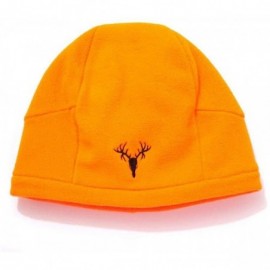 Skullies & Beanies Men's Camo 4-Way Fleece Beanie - Blaze Orange Outdoor Hunting Camouflage - CA12GWNPV59 $14.41