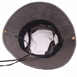 Sun Hats Mens Cotton Bucket Hat Summer Outdoor Boonie Climbing Mesh Breathable Sunshade Cap - Coffee - CA18DZY6K05 $16.77