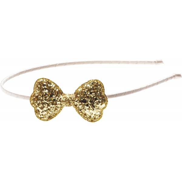 Headbands "Isabelle" Glitter Bow Headband - Gold - C812CLYQJPT $12.30