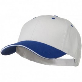 Baseball Caps 2 Tone Brushed Twill Sandwich Cap - Royal White - CA11VZ3OJYB $19.05