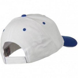 Baseball Caps 2 Tone Brushed Twill Sandwich Cap - Royal White - CA11VZ3OJYB $19.05