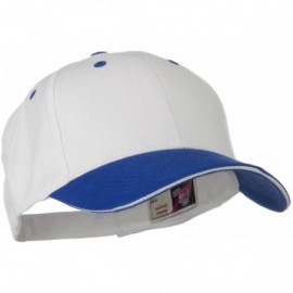 Baseball Caps 2 Tone Brushed Twill Sandwich Cap - Royal White - CA11VZ3OJYB $19.05