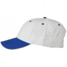 Baseball Caps 2 Tone Brushed Twill Sandwich Cap - Royal White - CA11VZ3OJYB $19.05