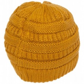 Skullies & Beanies Knit Soft Stretch Beanie Cap - Mustard - CY12OCG6KOD $13.18