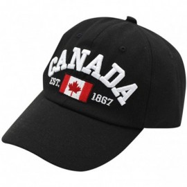 Baseball Caps 1867 Baseball Cap-Unisex Canada Flag Print Ball Cap Cotton Comfy Hat Outdoor Dad Hat - Black - C218W49Z5N5 $11.81