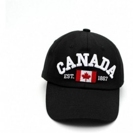 Baseball Caps 1867 Baseball Cap-Unisex Canada Flag Print Ball Cap Cotton Comfy Hat Outdoor Dad Hat - Black - C218W49Z5N5 $11.81