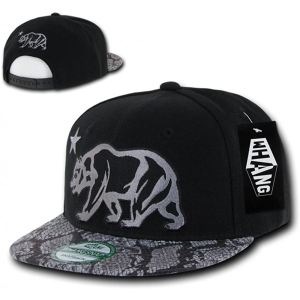 Baseball Caps Giant CALI Grizzly Bear Snake Print Snapback (Snake) - CL11FVUKSM1 $18.98