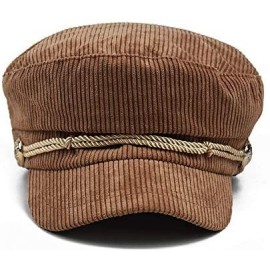 Newsboy Caps Women Ladies Hat Corduroy Captain's Breton Cap Beatles Lennon Newsboy Cadet Black - Brown - CQ1947N6A77 $10.97