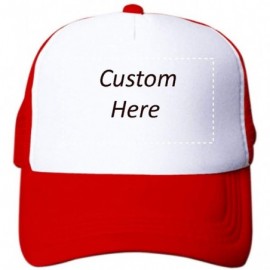 Baseball Caps Customize Your Own Design Text Photos Logo Adjustable Hat Hiphop Hat Baseball Cap - Red-white - CM18L85UDDT $10.31